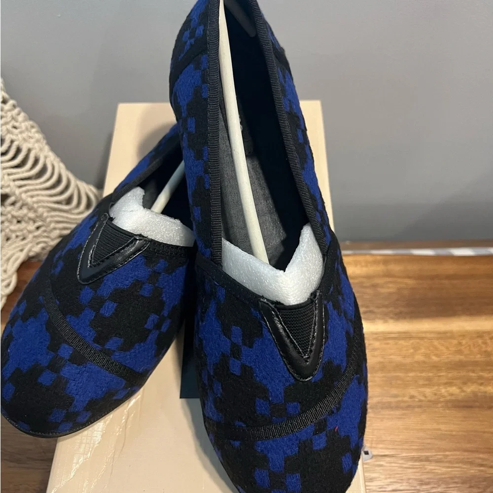 Theme Blue Cobalt and Black Loafers Flats